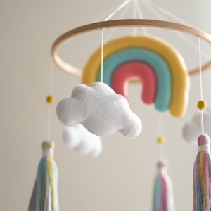 Whimsical Rainbow Baby Mobile Add a Pop of Color to your Celestial-Themed Nursery image 6