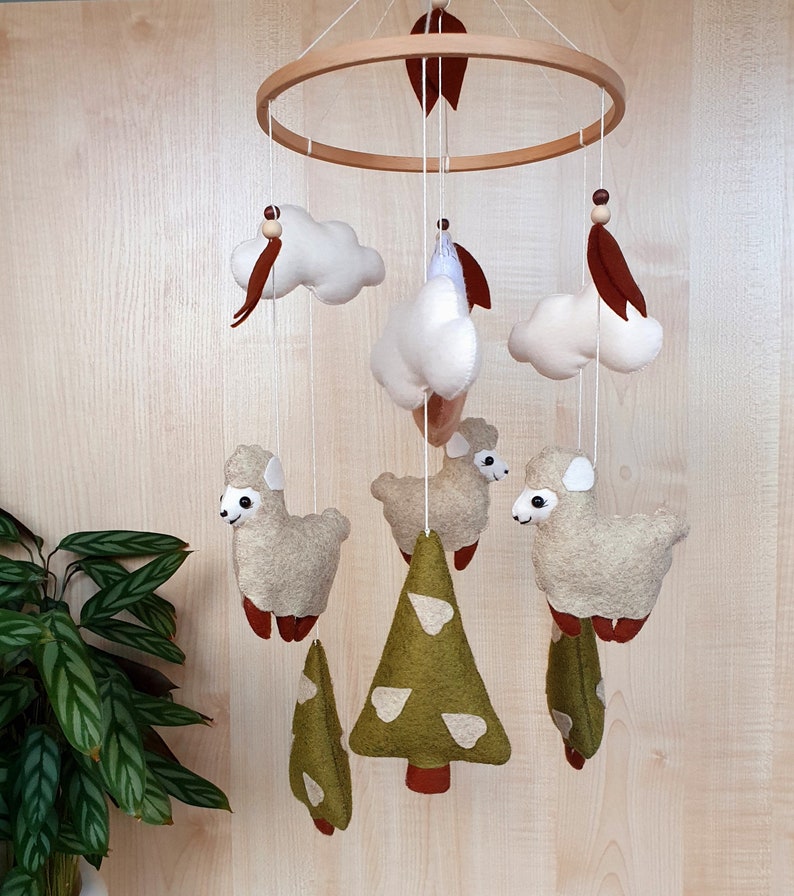 Baby mobile sheep farm nursery woodland mobile lamb crib Etsy