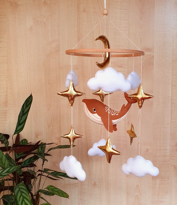 Whale crib mobile ocean nursery neutral baby mobile sea Etsy