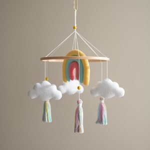 Whimsical Rainbow Baby Mobile Add a Pop of Color to your Celestial-Themed Nursery image 5