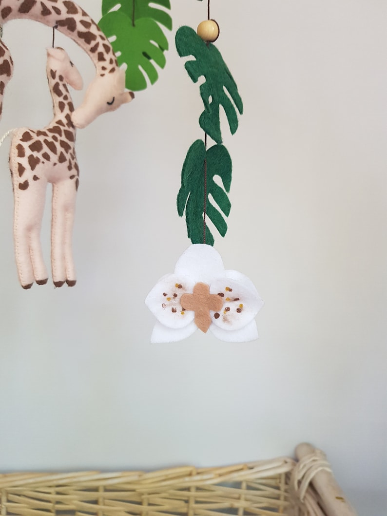 Giraffe crib mobile jungle nursery decor African animals Etsy