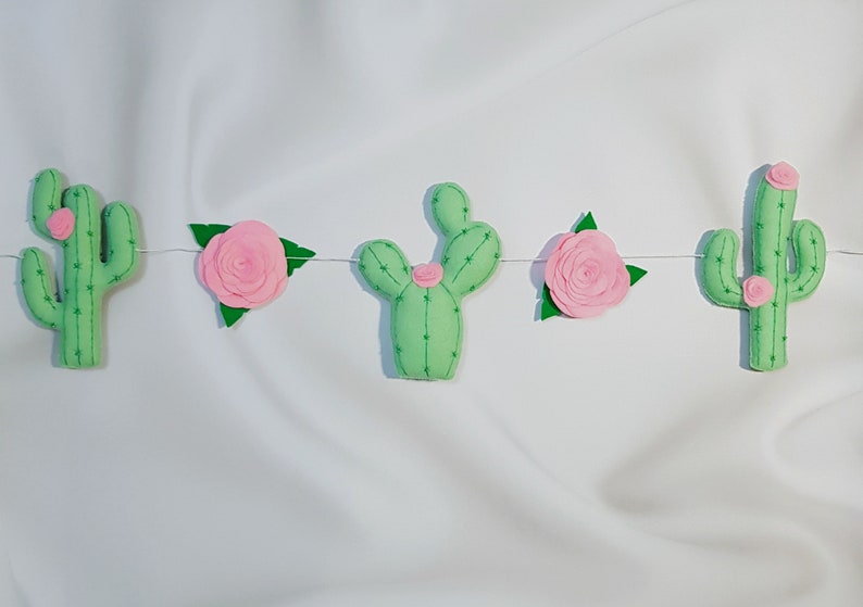Cactus Garland Felt Floral Garland Cactus Decor Baby Etsy
