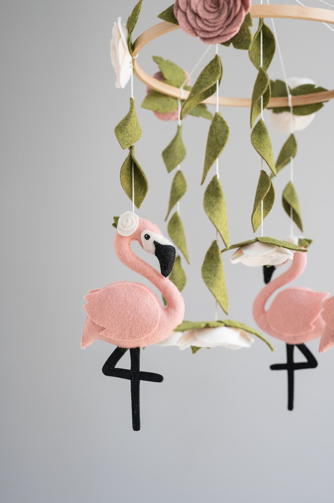 Baby Mobile Flamingo Nursery Mobile Tropical Baby Girl Mobile Etsy