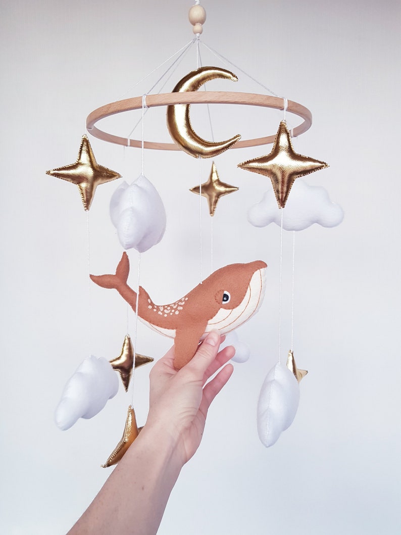 Whale crib mobile ocean nursery neutral baby mobile sea Etsy