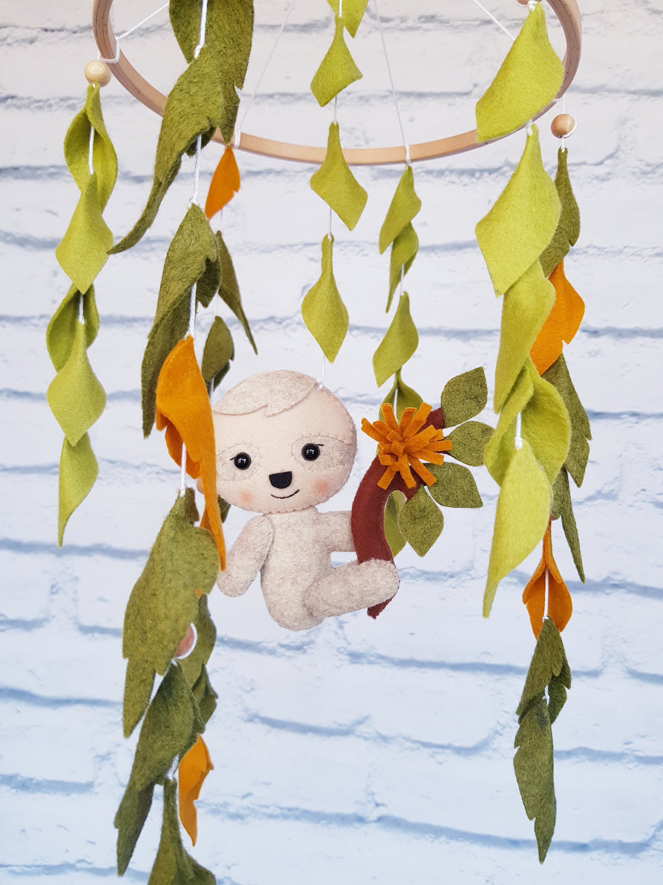 Sloth baby mobile neutral gender nursery mobile sloth baby ...