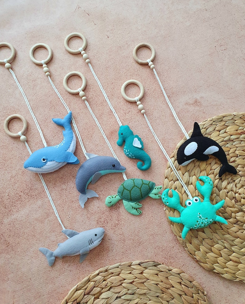 Ocean Baby Play Gym Toys Nautical Hanging Play Gym Nursery Etsy