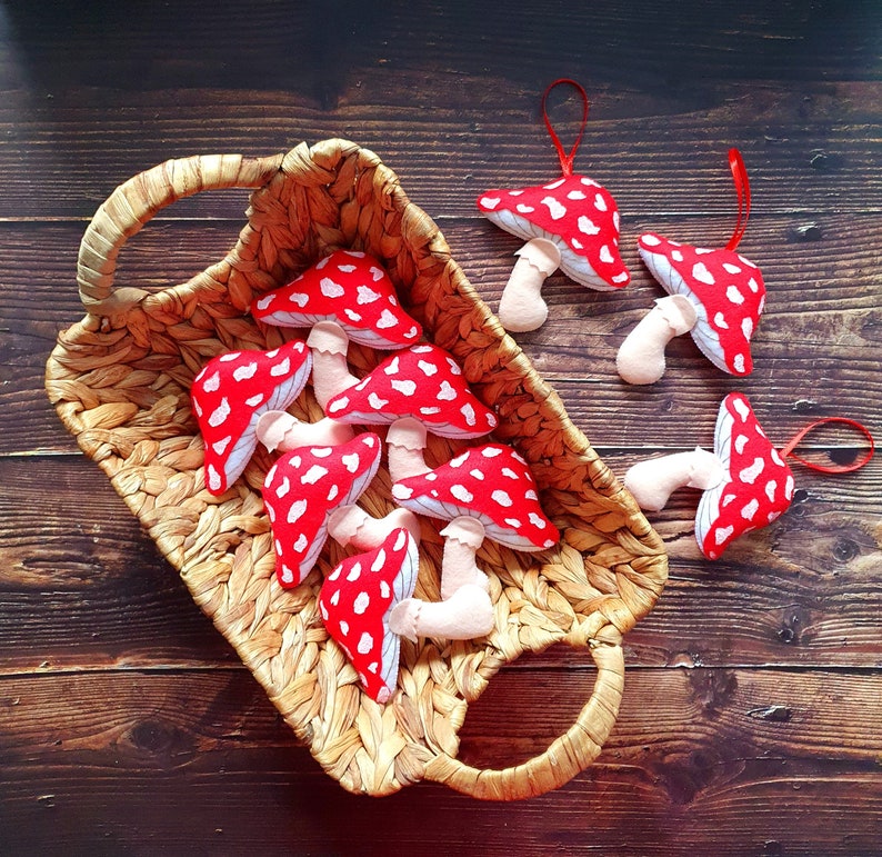 Ornement de champignons, ornements de sapin de Noël, décoration de crapauds image 5