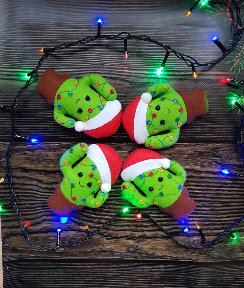 Christmas cactus desert ornament felt tree decoration image 6