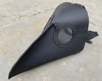 Leather Plague Doctor Mask - Black on Black on Black!