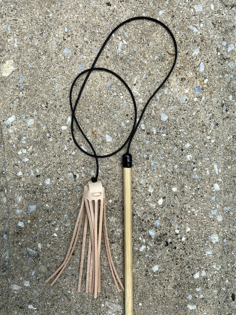 Cat Toy with 11 Tantalizing Tentacles Dye Free Leather Meowsers! image 4