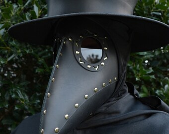 Leather Plague Doctor Mask With Eye Bling!