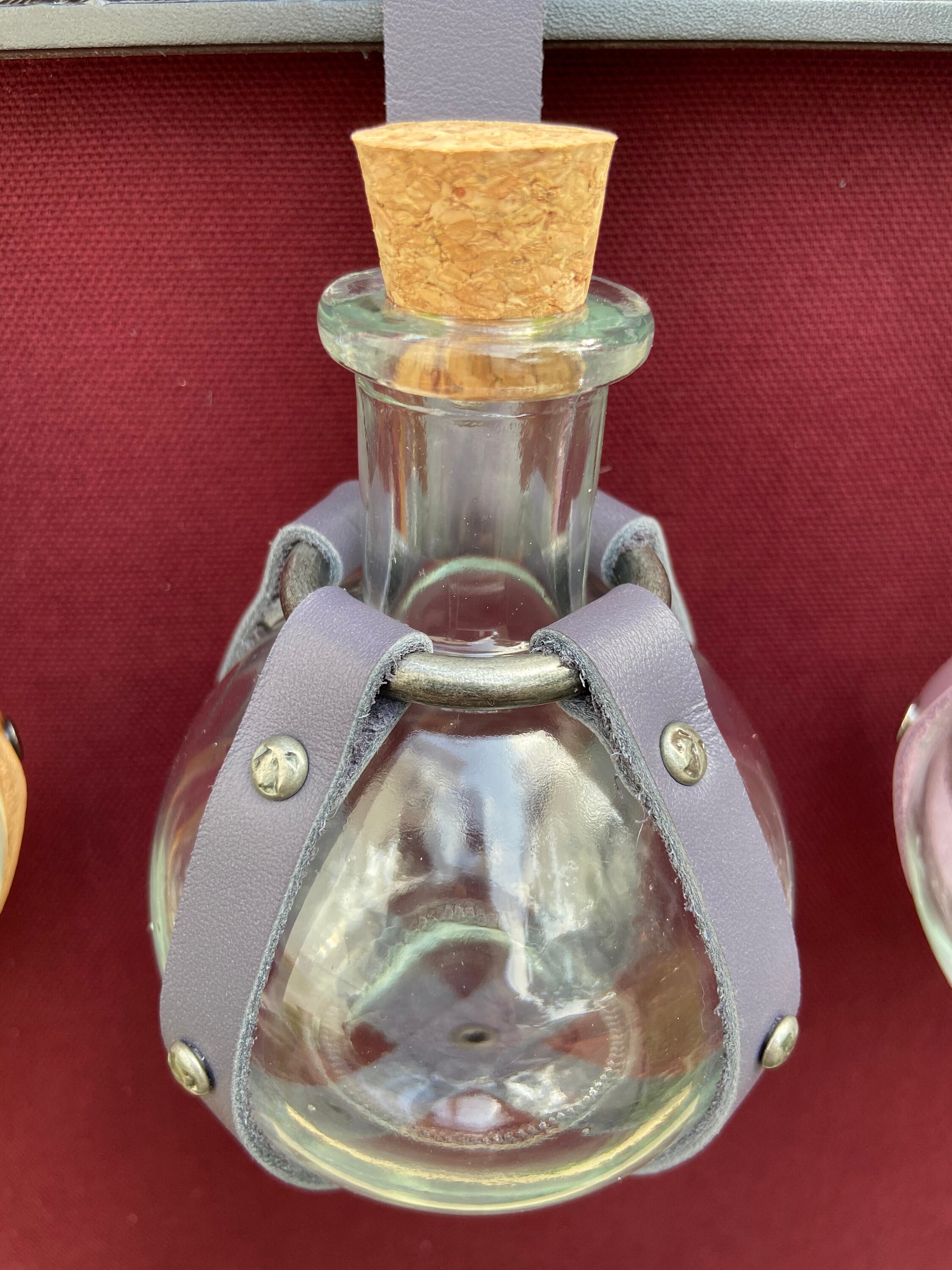 Leather and Glass Potion Bottle Etsy