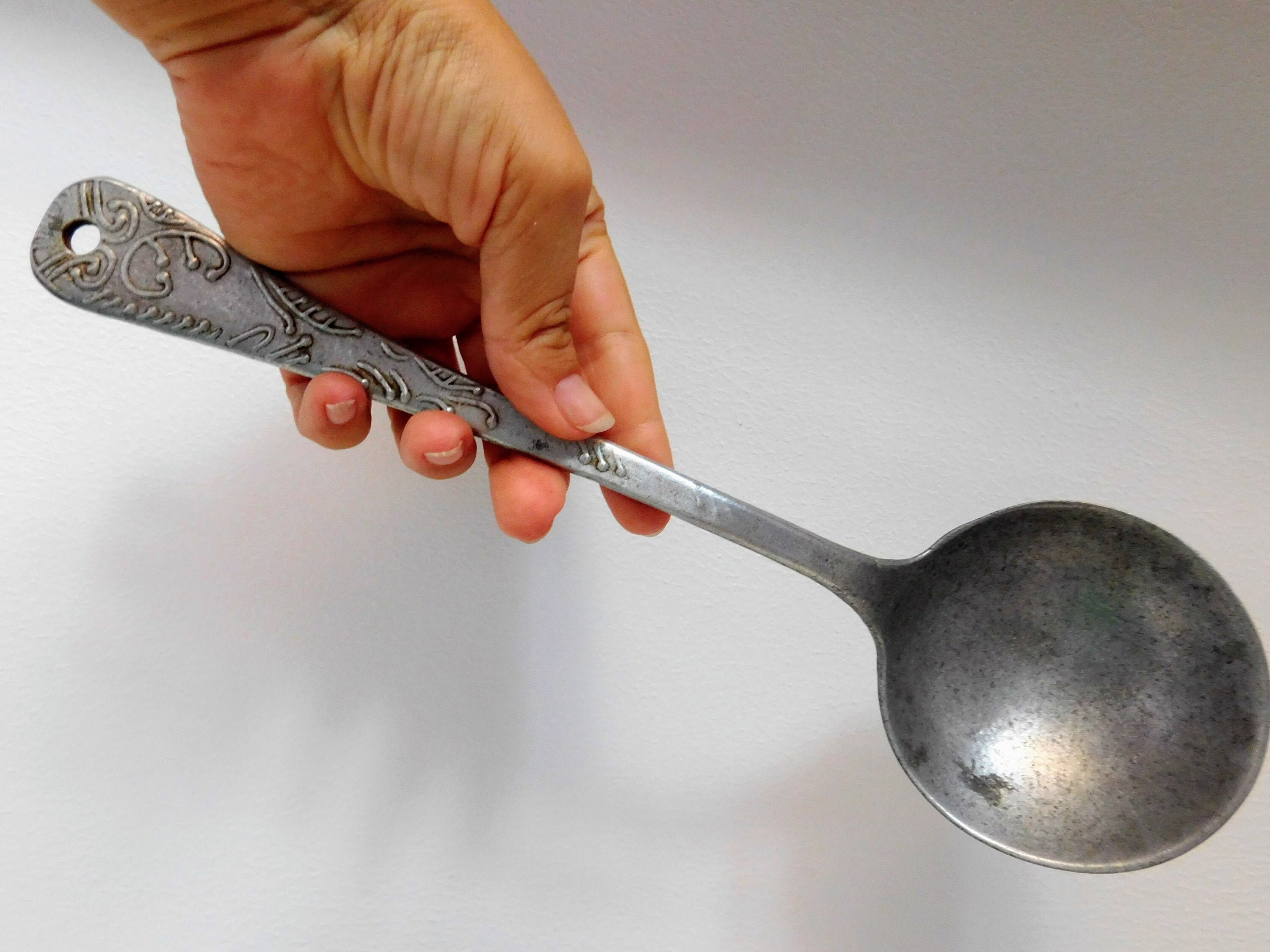 Vintage Portuguese Pewter Ladle. Tin Ladle. Primitive Spoon. Etsy UK