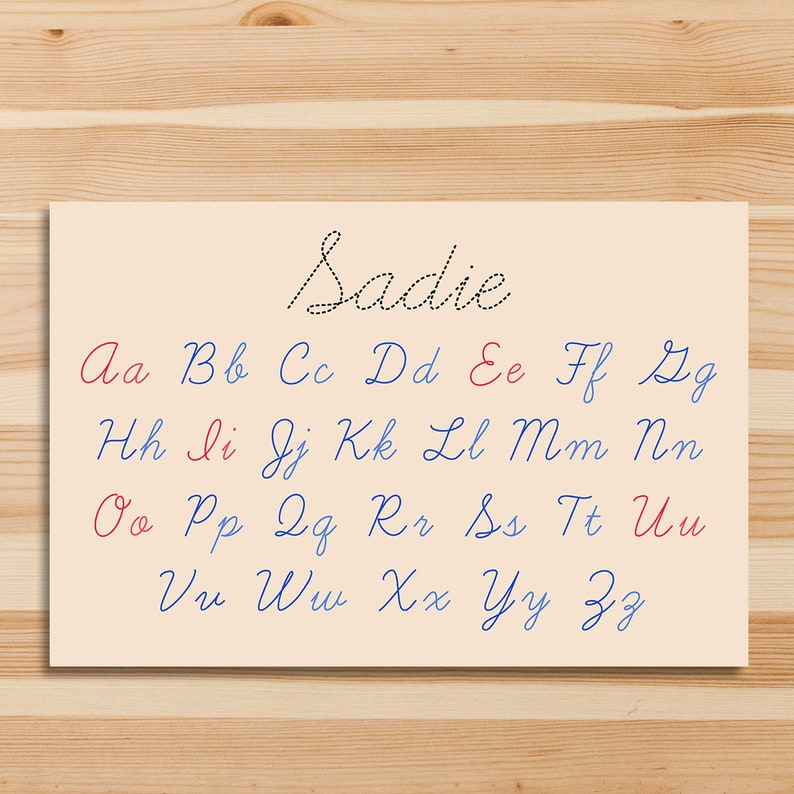 Learning to Cursive Write Printable Placemat for Kids Cursive