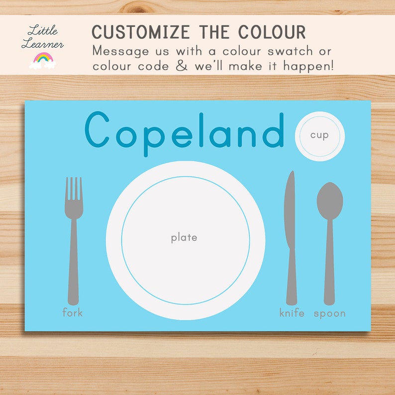 Personalized Name Montessori Printable Placemat 11 X 17 Kids Etsy