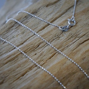 Collar inicial de plata de ley italian Ball Bead Chain / 16 &quot;18&quot; 30&quot; collar inicial de plata / collar de cadenas diminutas / regalos de cumpleaños