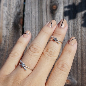 sterling zilveren verstelbare knoopring / knoop midi ring / bind de knoop ring / zilver verstelbare ring / stapelringen / open ring