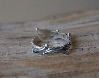 Sterling Silver Feather Ring, Adjustable Midi/Toe Ring