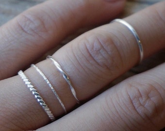 Stacking Rings Midi Rings/ Sterling Silver/ Gold Filled - Etsy