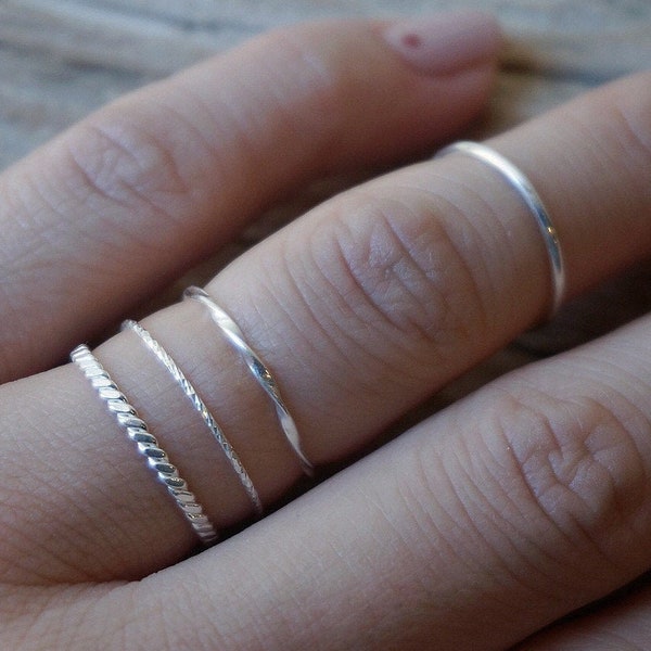 Sterling silver tiny stacking ring/midi ring/dainty ring/knuckle ring/stackable rings/minimalist rings