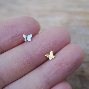 Sterling silver Tiny Butterfly stud earrings/gold butterfly stud earrings/minimalist stud earrings/butterfly earrings