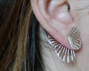 Sterling silver butterfly ear jacket/Butterfly earrings/front back earrings