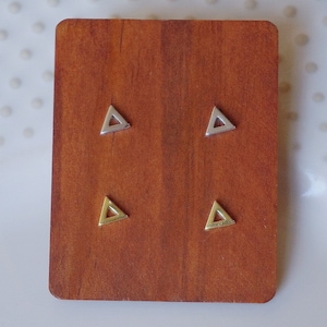 Sterling silver Triangle stud earrings/14k gold plated triangle stud earrings/tiny triangle stud earring/geometric studs/triangle earrings