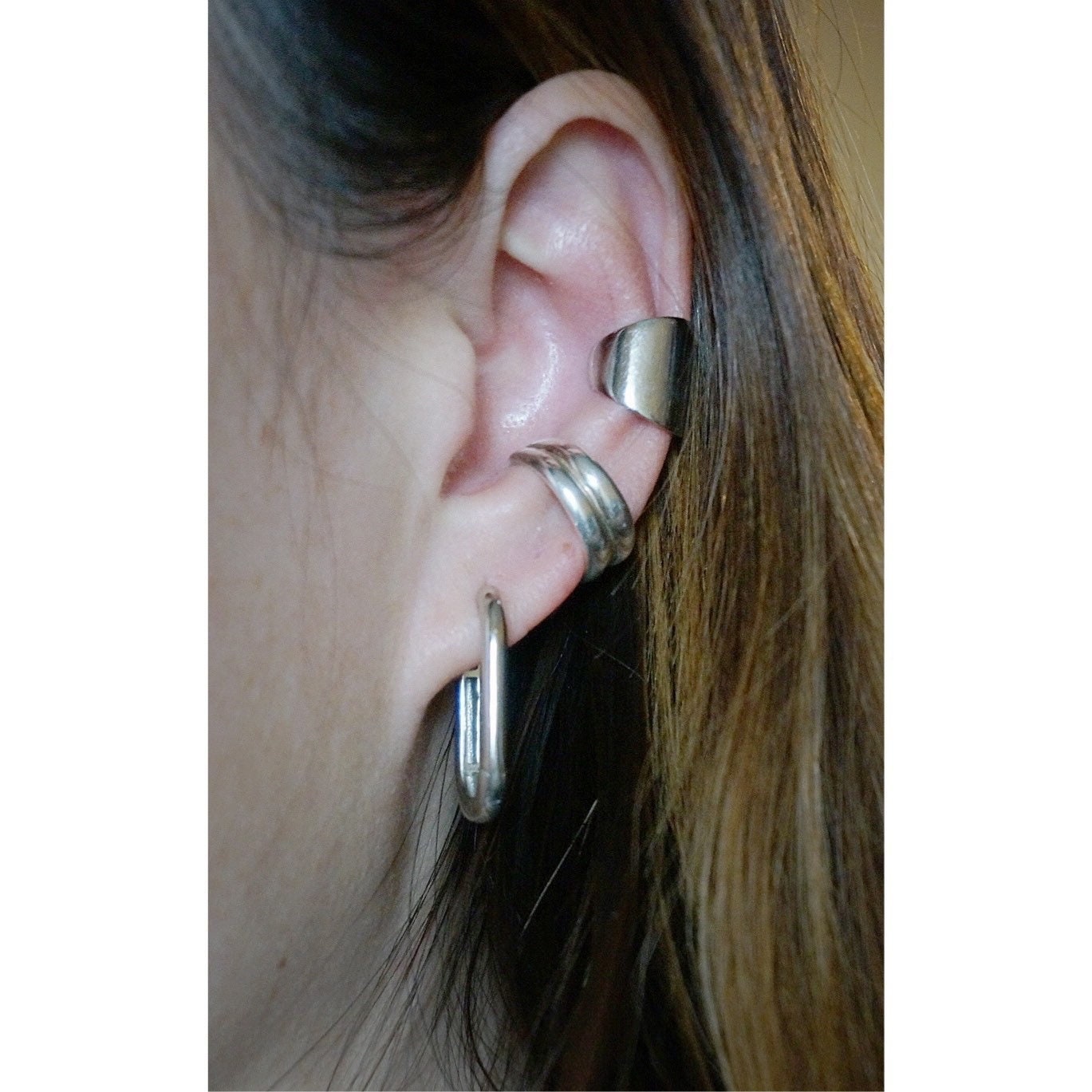 Ear Support Earlobe Lifter: style A for Earrings That DO NOT Use Backings  in Silver Fox Color 