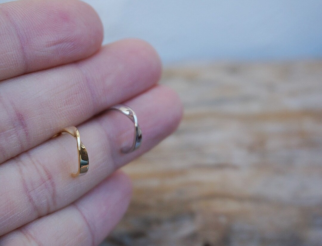 Sterling Silver Twisted Huggie Hoop Earrings/gold Dainty Twist Simple Silver Hoops/hoop Earrings ...