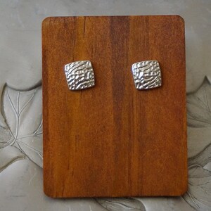 Sterling silver square stud earrings/matte square stud earrings/8mm square stud earring/geometric studs/square earrings/minimalist studs