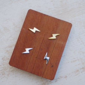 sterling silver lightning bolt stud earrings/gold lighting bolt earrings/lighting stud earrings