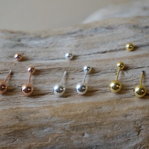 Sterling silver Screw Back Ball stud earrings/gold ball stud earrings/rose gold ball studs/6mm ball stud earrings/Double sided earrings