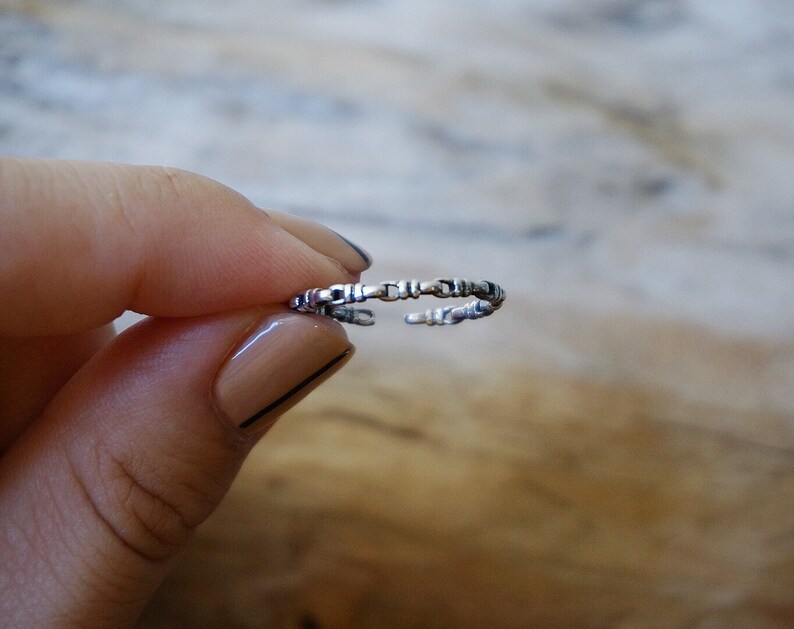 Sterling Silver Stacking Ring/tiny Midi Ring/toe Ring/adjustable Ring ...