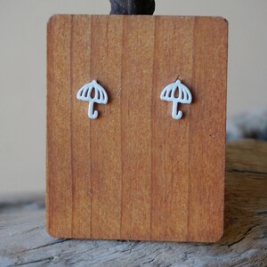 Sterling silver umbrella stud earrings/umbrella earrings/minimalist stud earrings/dainty stud earrings