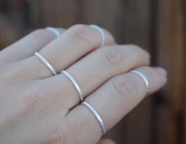 Sterling Silver Tiny Stacking Ring/midi Ring/dainty Etsy