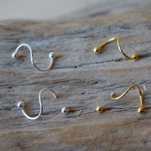 Sterling silver Screw back spiral earrings/gold spiral earrings/minimalist earrings/unique earrings