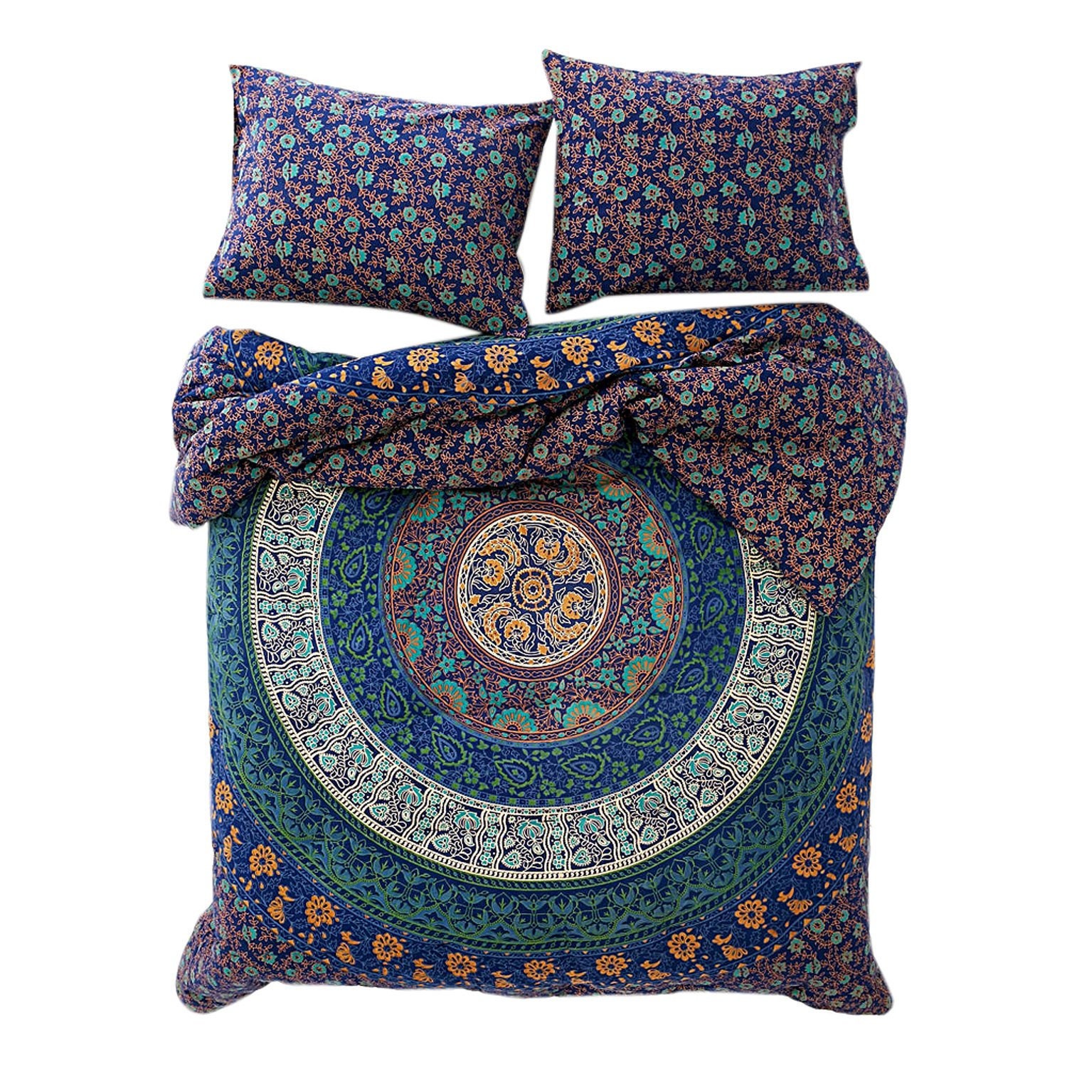 Indian 100 Cotton Duvet Coverlet Tapestry Hippie Mandala Etsy