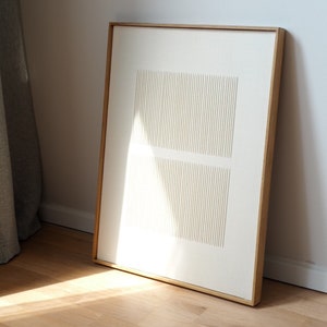 05-Japandi Canvas Wall Art: Minimalist Cotton Embroidery Artwork, Earth Color Tapestry, Modern Zen Home Decor, Neutral Tones Wall Hanging