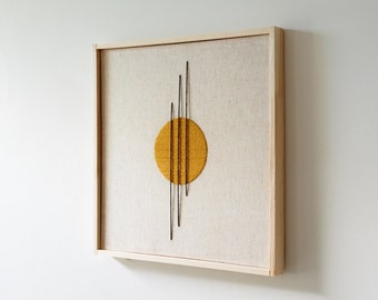 Bauhaus-Wandwarze, Strukturierte Wand-Leinwandkunst, moderne geometrische Kunst gerahmte minimalistische Leinwand, Mid Century Modern geometrische Leinwand-Wandkunst.