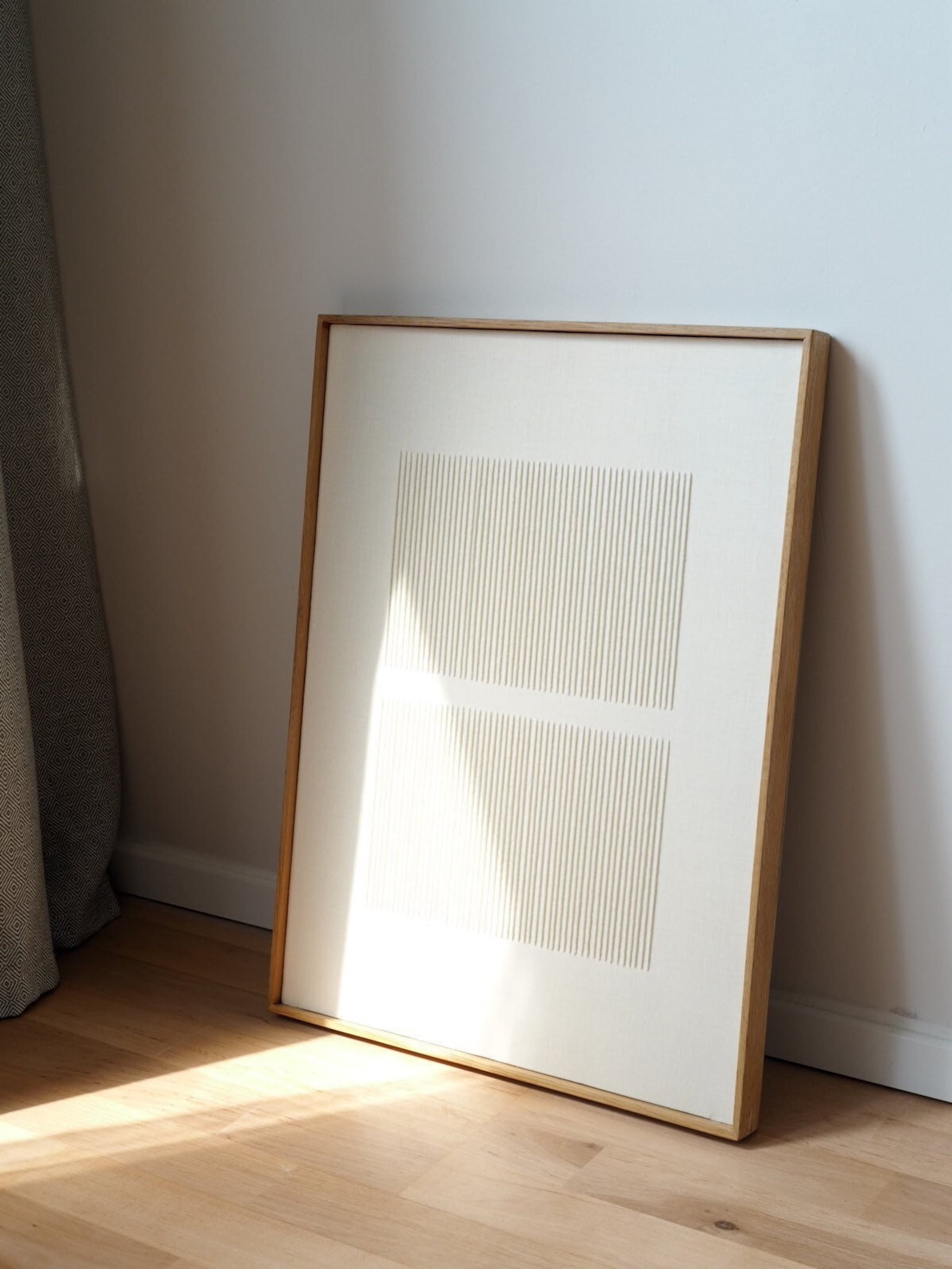 Washi paper wall art torn edge handmade framed organic wabi sabi