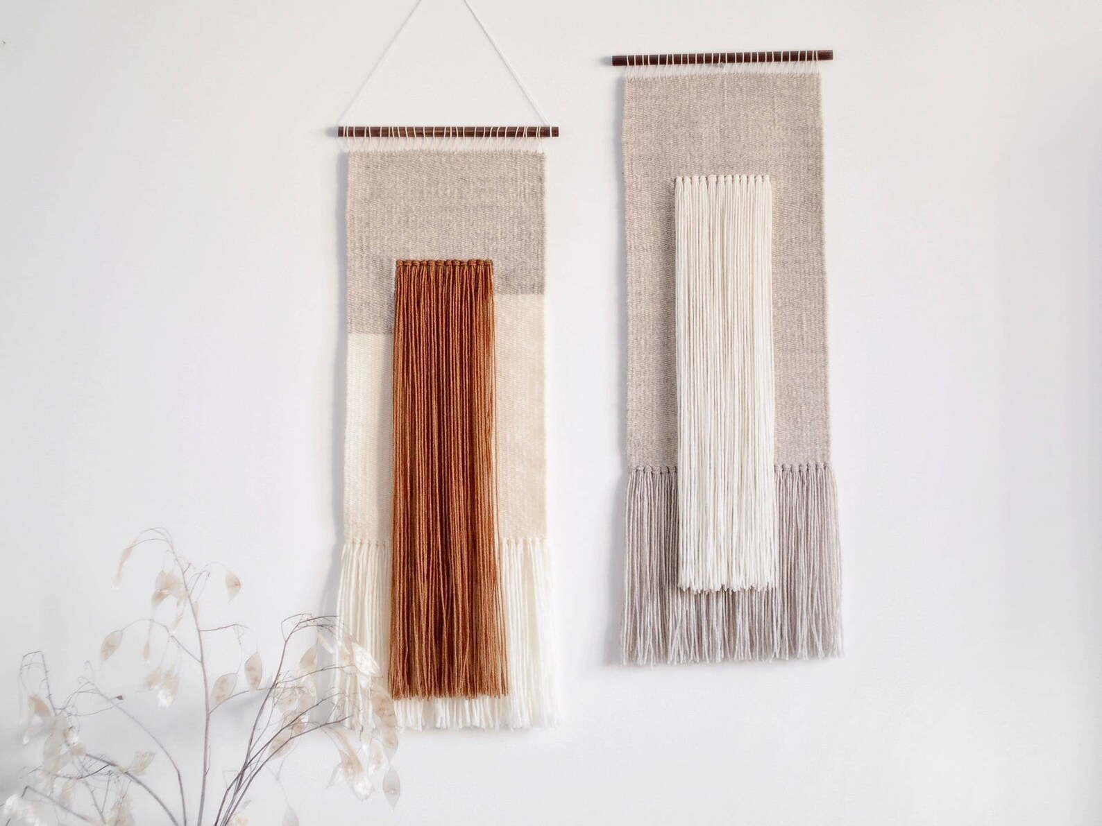 Woven wall hanging/Japandi/ Boho wall hanging/Minimalistic Etsy