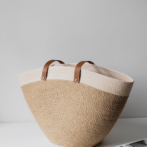 Jute tote, jute bag, jute basket, beach basket, beach bag, market bag, large tote bag, straw bag, jute market bag, seagrass bag, large bag image 8