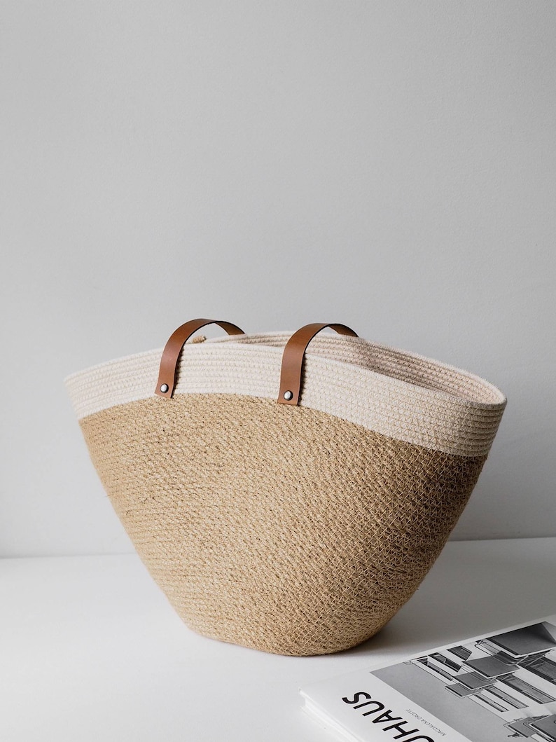 Jute tote, jute bag, jute basket, beach basket, beach bag, market bag, large tote bag, straw bag, jute market bag, seagrass bag, large bag image 8