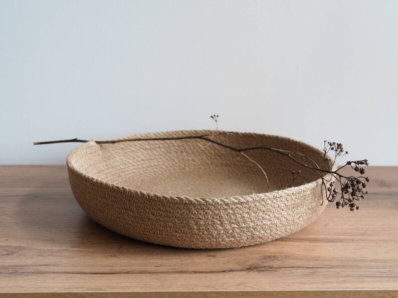 Jute Tray Jute Basket Rope Bread Basket Storage Basket Etsy