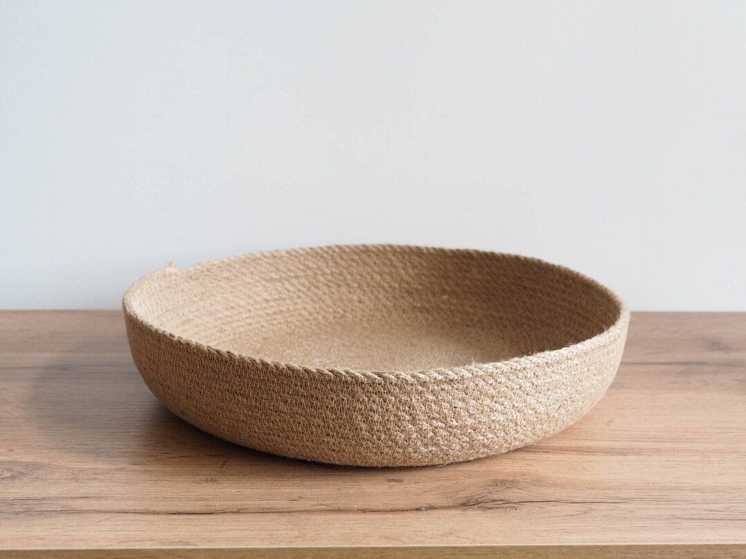 Jute Tray Jute Basket Rope Bread Basket Storage Basket Etsy
