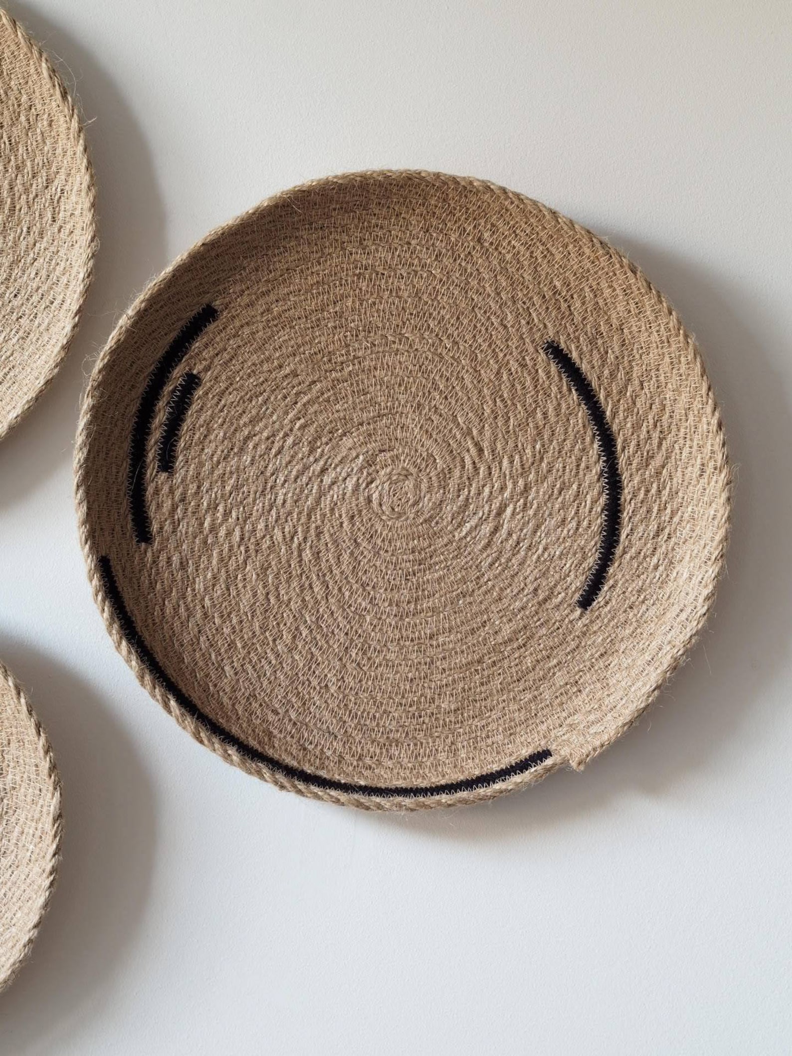 Set of 5 Wall Jute Baskets Basket Wall Decor Woven Wall Etsy