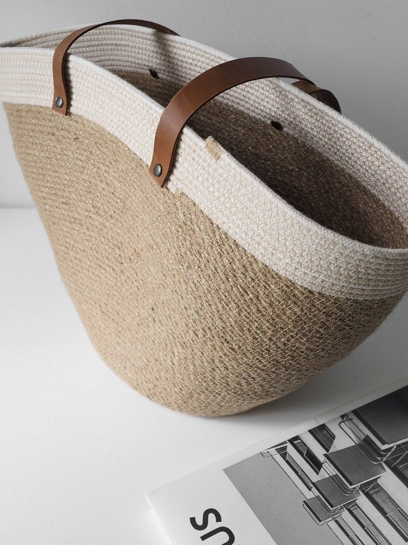 Jute tote, jute bag, jute basket, beach basket, beach bag, market bag, large tote bag, straw bag, jute market bag, seagrass bag, large bag image 9