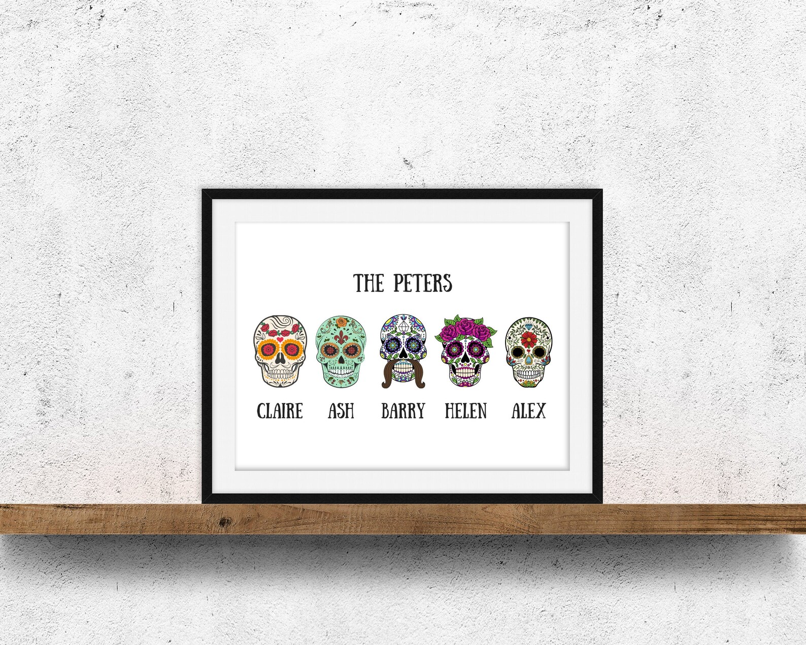Skull Art Family Family Wall Print Personalized Skull - Etsy