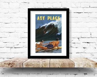 Surfing Print Personalised Poster Surfing Art Surfing Gifts Surfing Decor Surf Print Surf Poster Surf Art Surf Decor Surf Gift Personalized