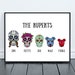 Personalised Family Tree Skulls Mounted Print - skull decor, skull pictures, skull print, skull poster, skull wall art, family tree print 